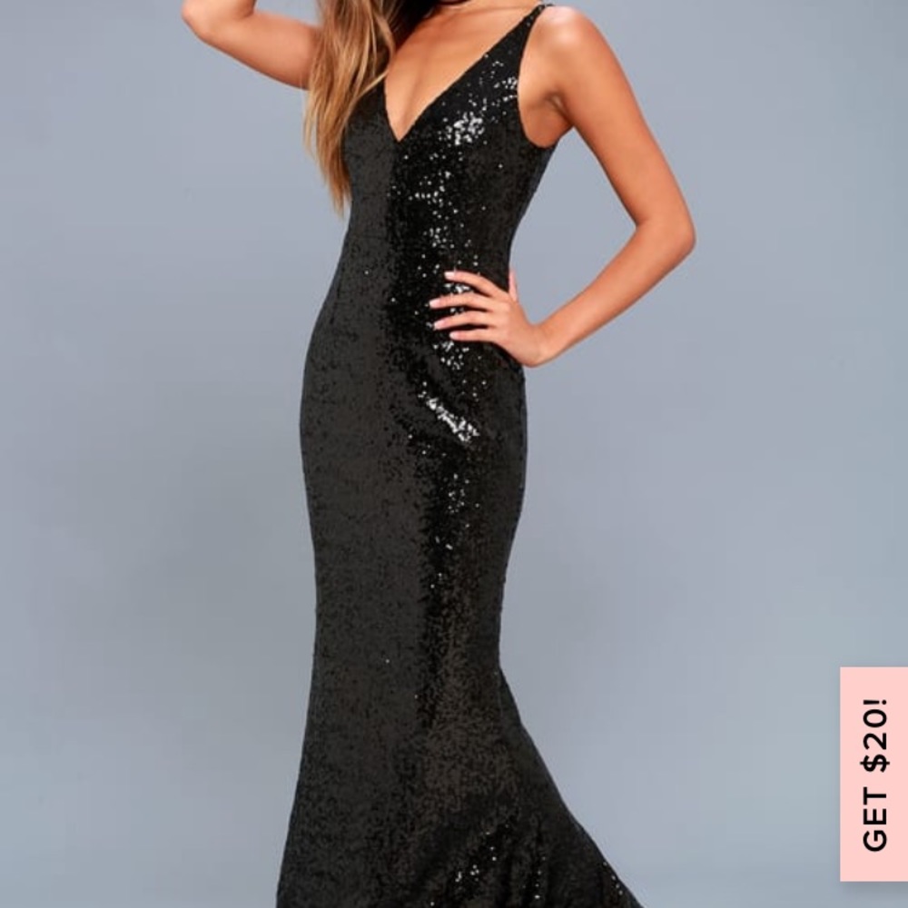 Black Sequin Maxi Dress
